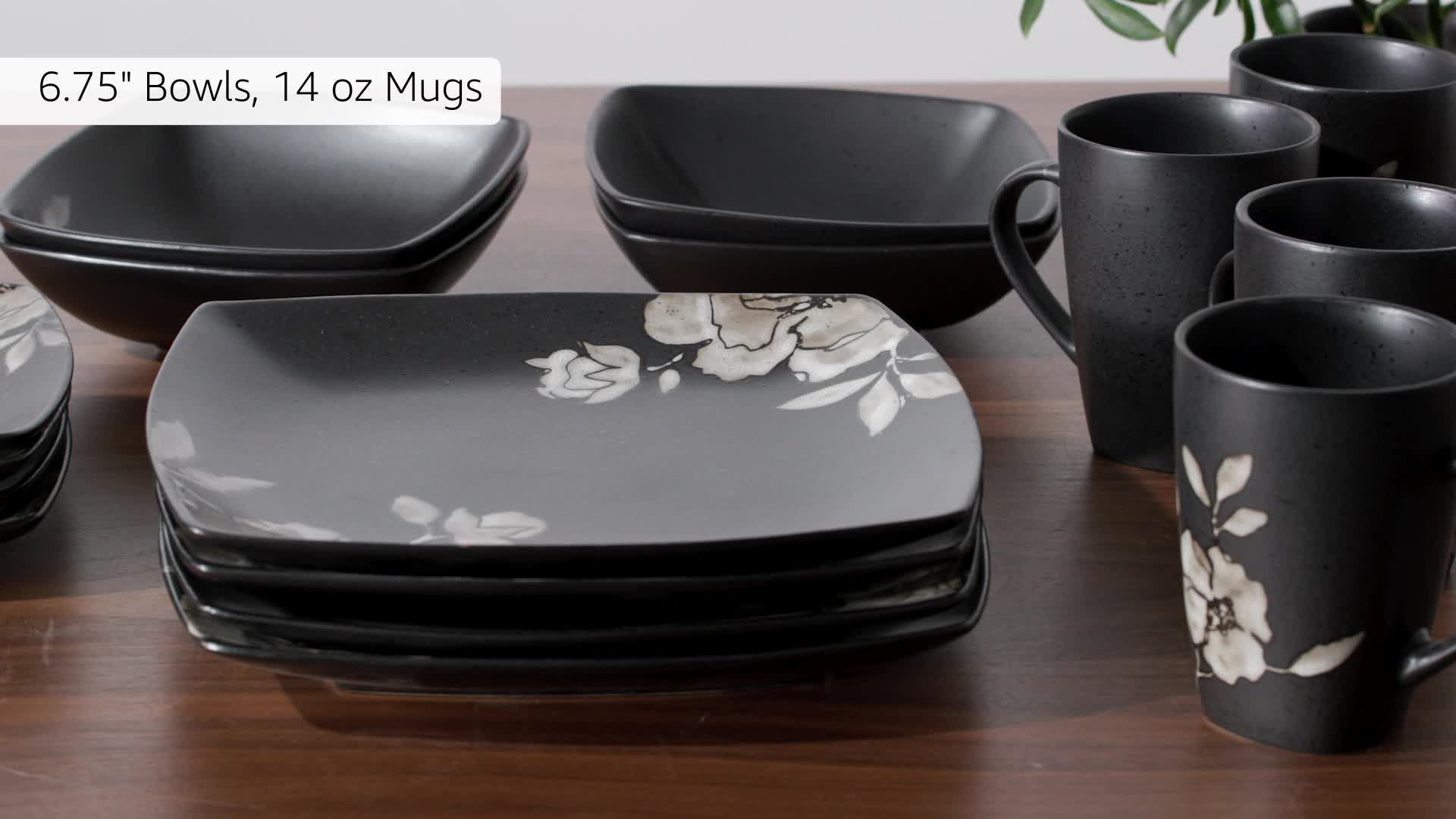 Amazon.com | Gibson Elite Lanark 16-Piece Square Dinnerware Set