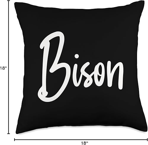 Miniatura 4 de Minimalist School Spirit Gear Bison-Inky Brush Script - Almohada (18 x 18 pulgadas), multicolor