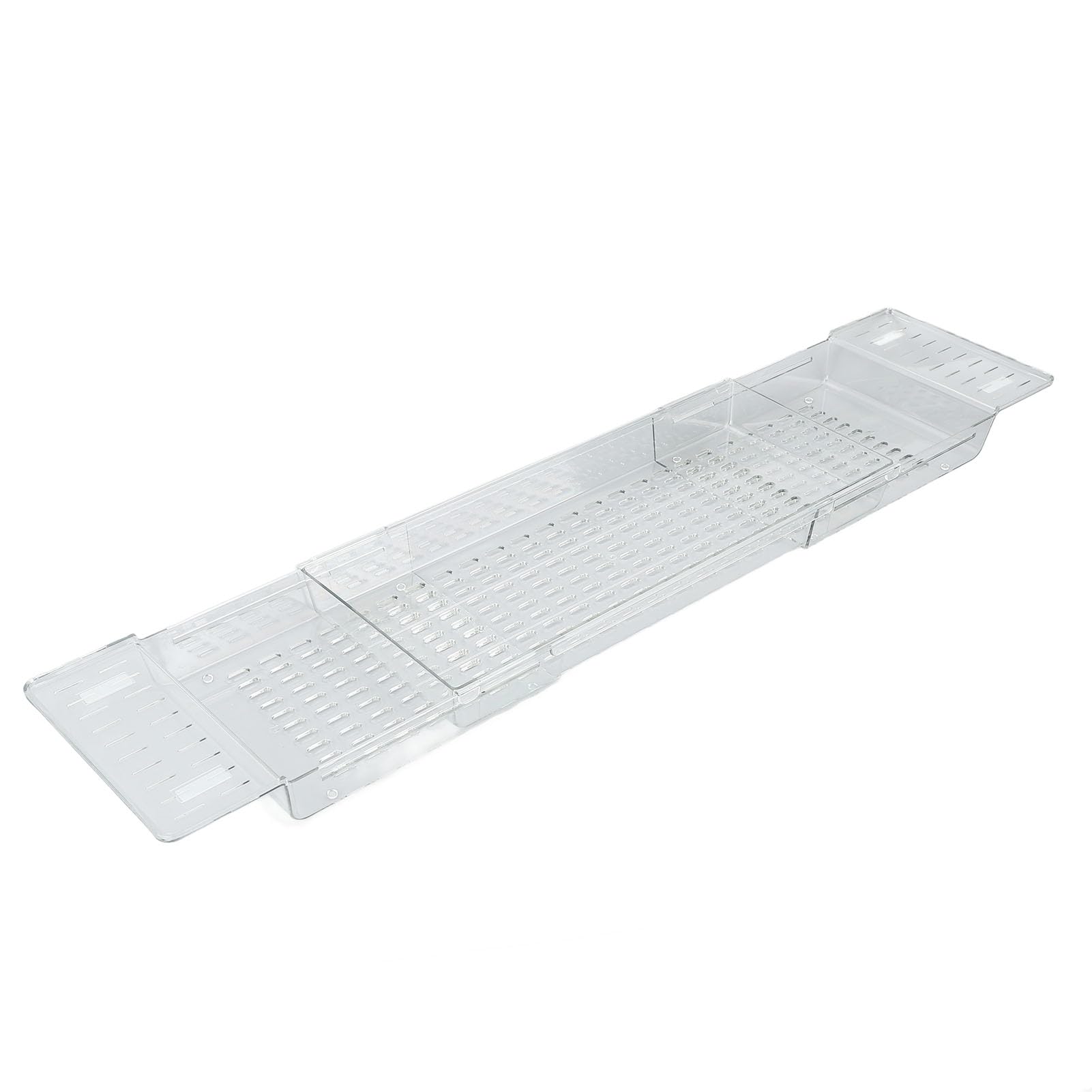 Jeffergarden Taca na wannę Regulowana Taca na wannę Stół Wannowy PET 56,5 Cm do 80 Cm Rozkładany z Otworami Drenażowymi Duże Miejsce do Przechowywania w łazience Kąpiel Spa Dorośli Pary