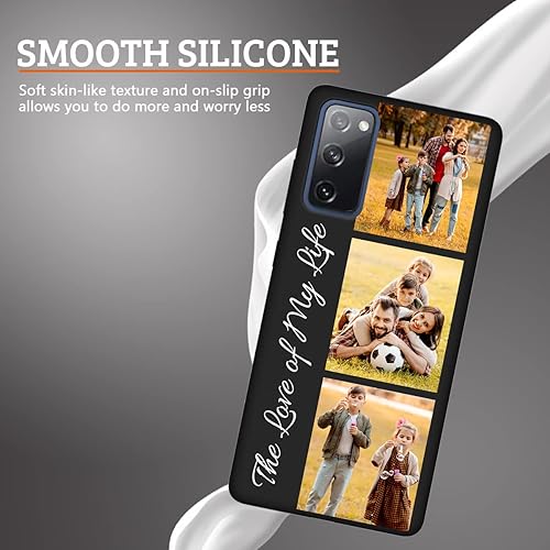 Miniatura 7 de Funda de teléfono personalizada para Samsung Galaxy S20 FE 5G, diseña tu propio collage de múltiples imágenes, funda delgada y suave negra para