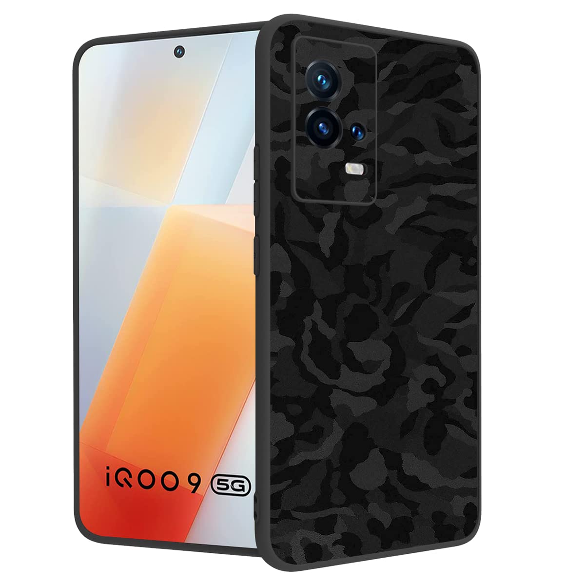 RIGGEAR Sleek Iqoo 9 Back Cover Case For Mobile (Tpu+Pc | Black Camo) (B09VSXGT8W) Amazon Price History, Amazon Price Tracker