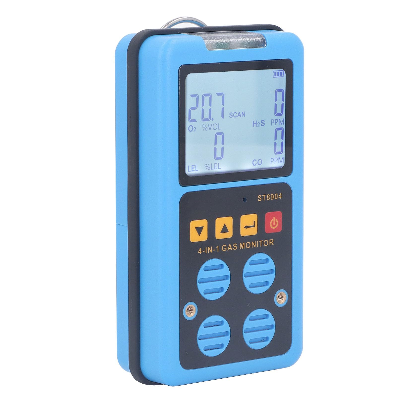 Fockety Detector DE Gas, H2S, O2, CO Y LEL 4 Monitor DE Gas CONAMA DE DE VIBRACIÓN DE LUZ DE Sonido, Detector DE Fugas DE Múltiple Probador Recargable DE Calidad del Aire