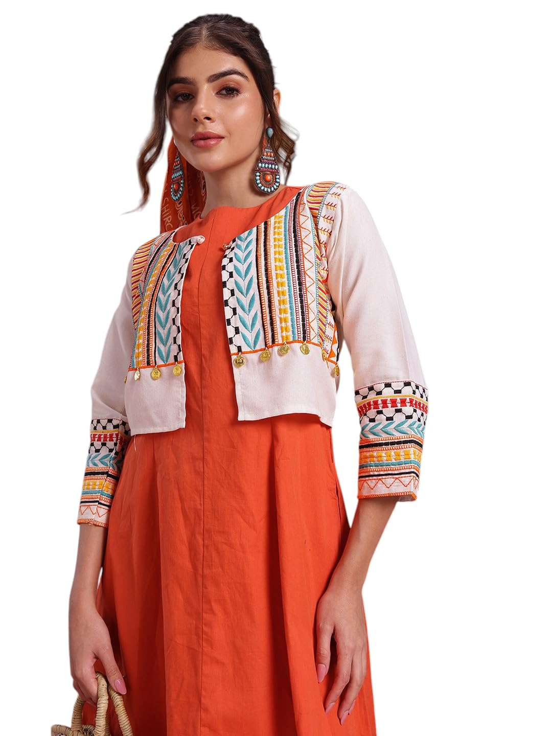 aarika Womens Cream Colour Cotton Ethnic Jacket-picture-50