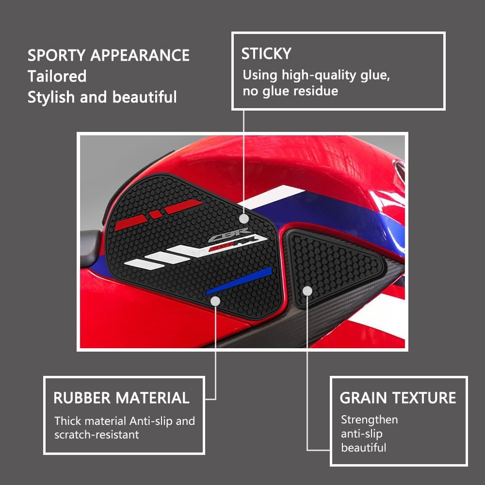 For 2025 2024 cbr600rr CBR 600 RR Tank Pad 2013-2023 2024 2025 Motorcycle Accessories CBR600RR Fuel Tank Pad Non-slip Side Fuel Tank Pad Knee Pad Grip Pad 600