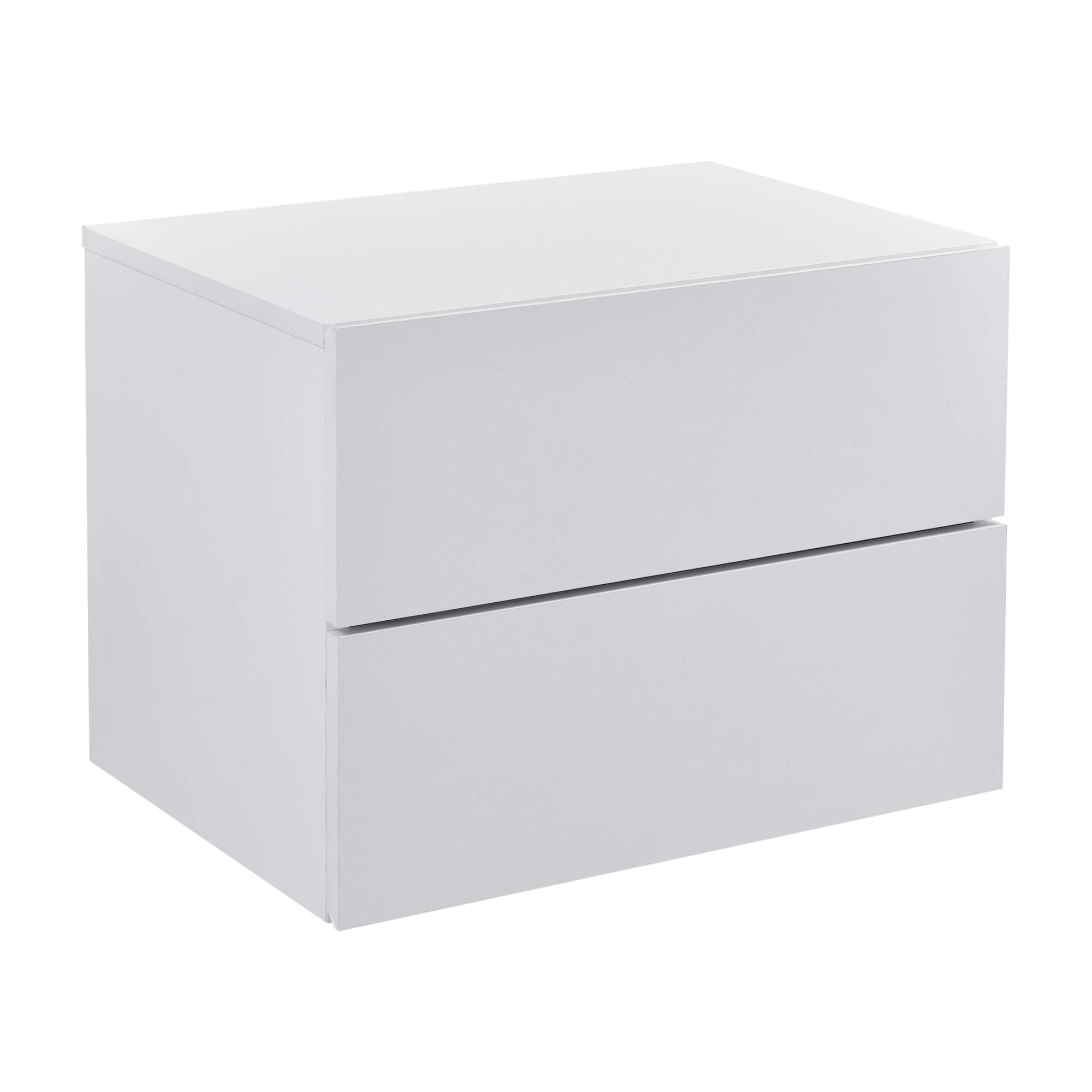 [en.casa] Mesa de Noche Flotante Ampfing con 2 Cajones Mesita de Noche Auxiliar Suspendida Dormitorio Recibidor Salón 40 x 29 x 30 cm - Blanco