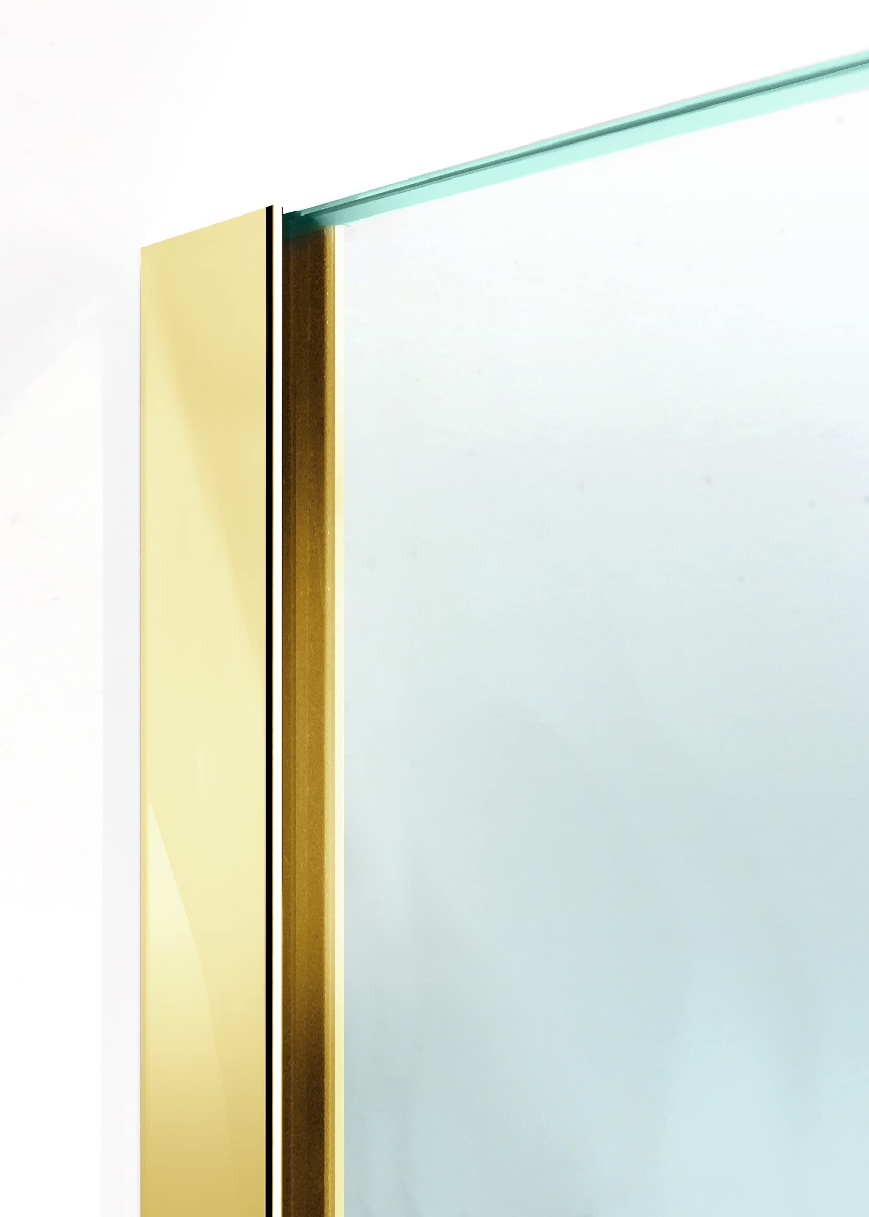 Aqua Roy Gold, modelo Doha MEDALION Golden, tamaño 90 cm desde 70/80/90/100/110/120, mampara de ducha, cristal transparente de 8 mm, con patrón de chorro de arena nano recubierto (90 x 195 cm)
