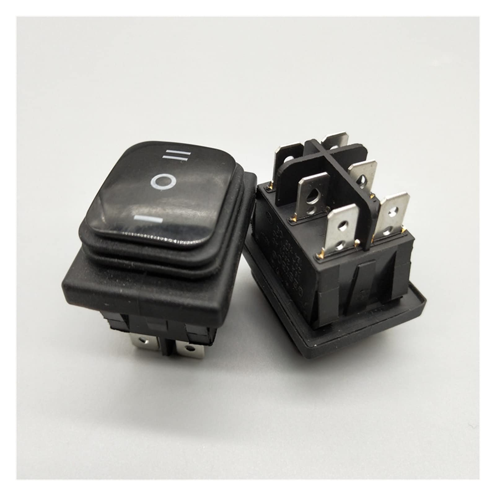 Interrupteur bipolaire 220V KCD4-203 ON-OFF-ON 6 plots étanche avec lumière verte
