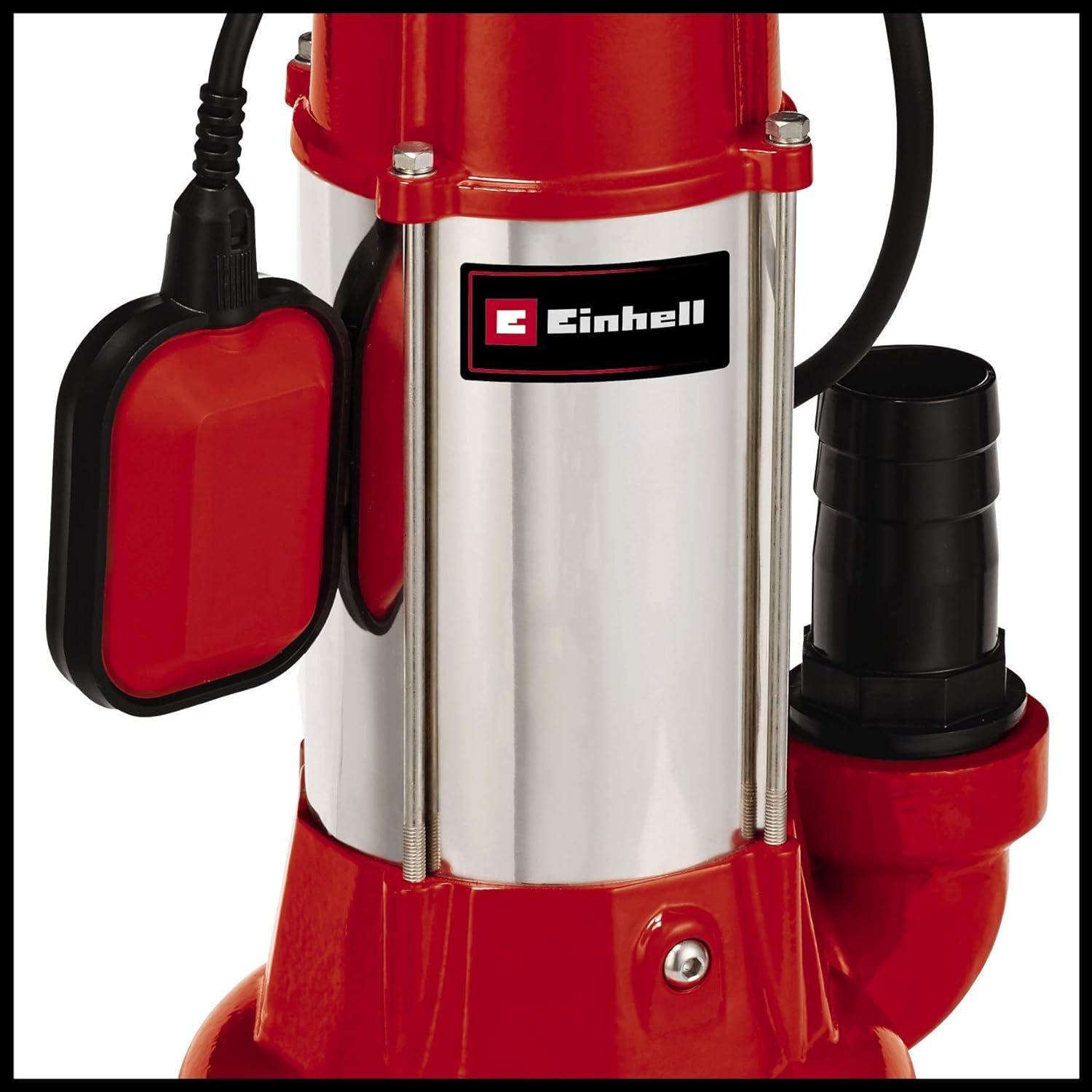 Einhell Pompe d’évacuation pour eaux chargées GC-DP 1340 G (1300 W, Hauteur de refoulement 10 m, Câble d‘alimentation 10 m, Corps en INOX, Livrée avec Filin 6 mètres)