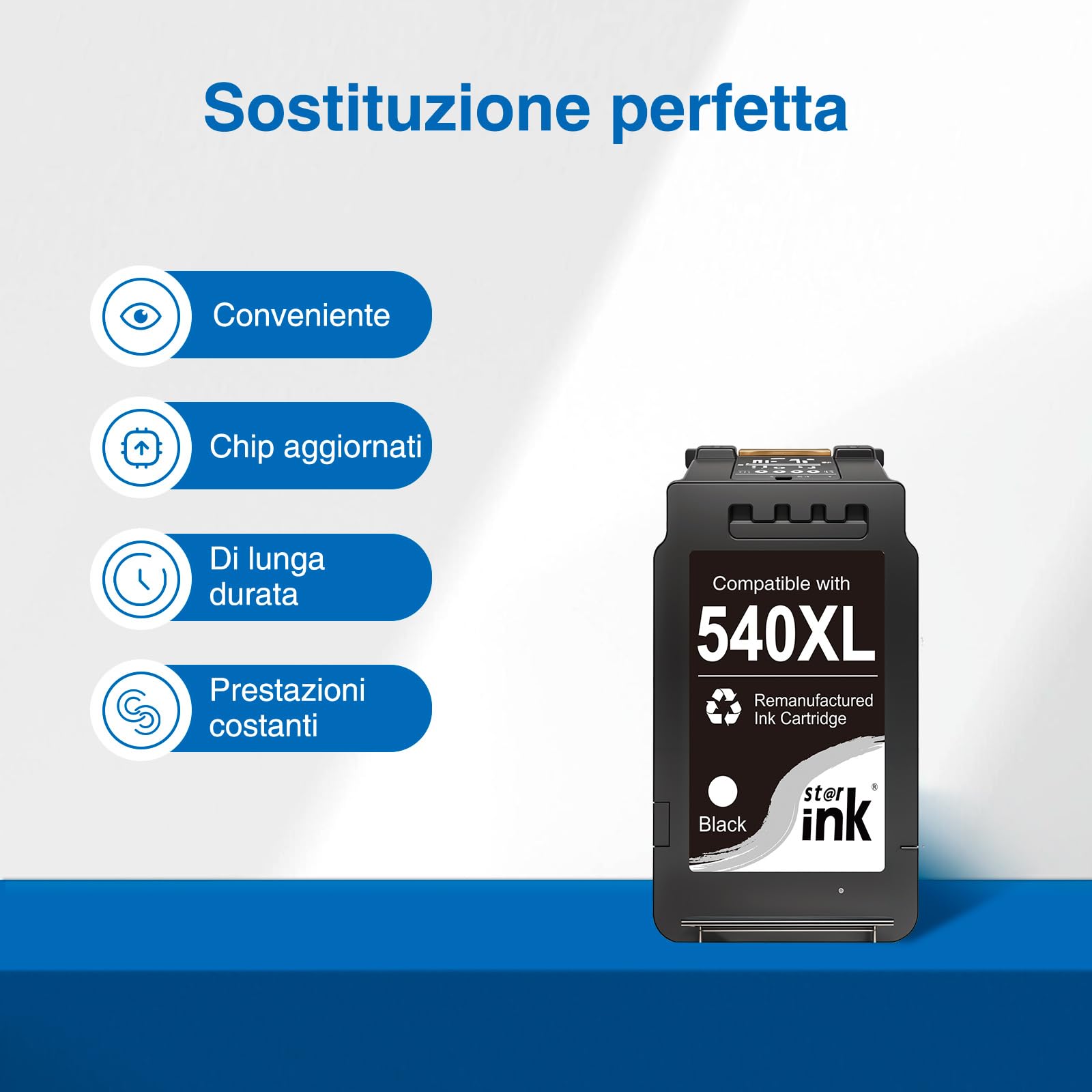 Starink PG-540/CL-541 XL Compatibile con Cartucce Canon 540 541 XL Multipack (1 Nero, 1 Cartuccia Colore) per Canon Pixma TS5150 MG3650 MG3600 MG4250 MX475 MX375 MX535 MG3150 MG3500