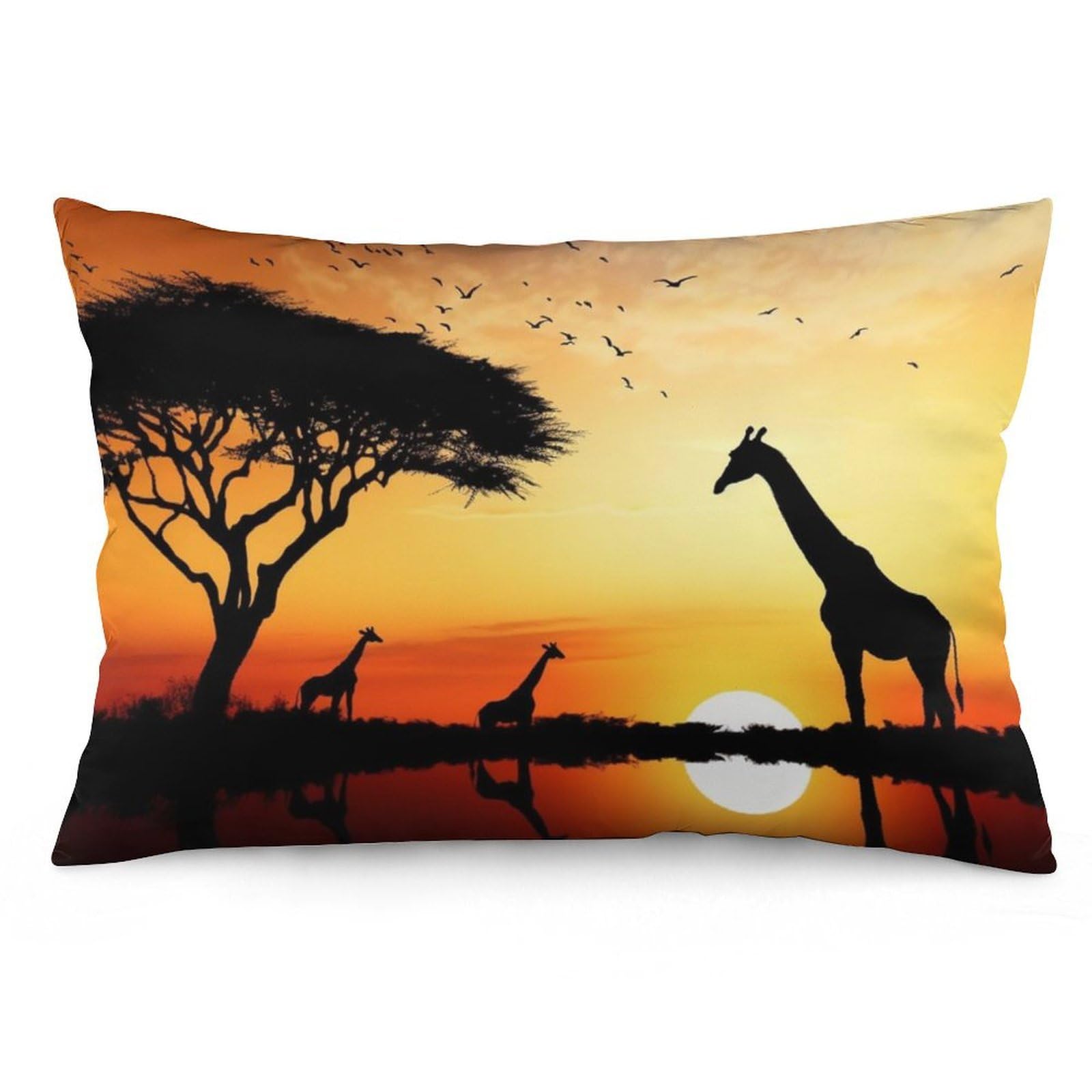 NTVOWPZO 2 Pack Decoration Throw Pillow Covers 20"x30" Pillowcases Covers Giraffe Sunset Pillowcases Modern Farmhouse Home Decor Sofa Cushions Covers for Couch Bed Living Room