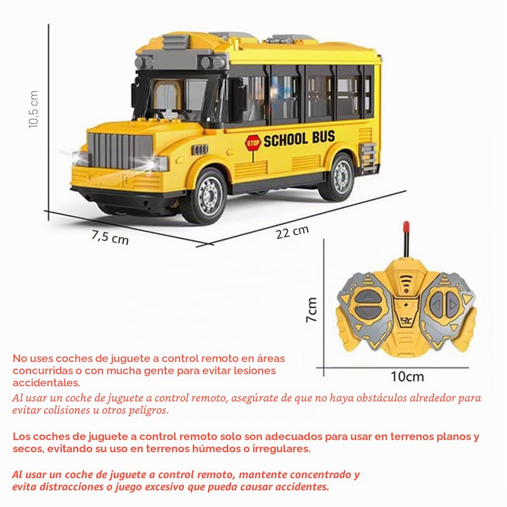 Autobús de control remoto, autobús RC 1/30 4CH con música ligera, puerta apertura, autobús juguete de interacción padre-hijo