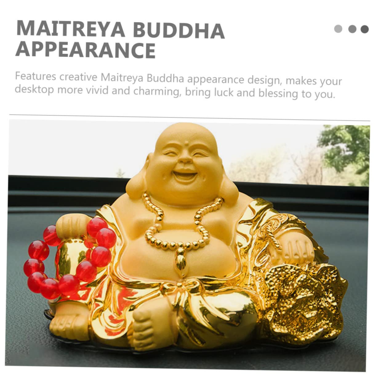 TOPBATHY Buddha Decor Resina Maitreya Statua Religiosa Per Auto Ornamento Sacro Resina Figura Di Buddha Realistica Per Decorazione Interni Auto e Tavolo