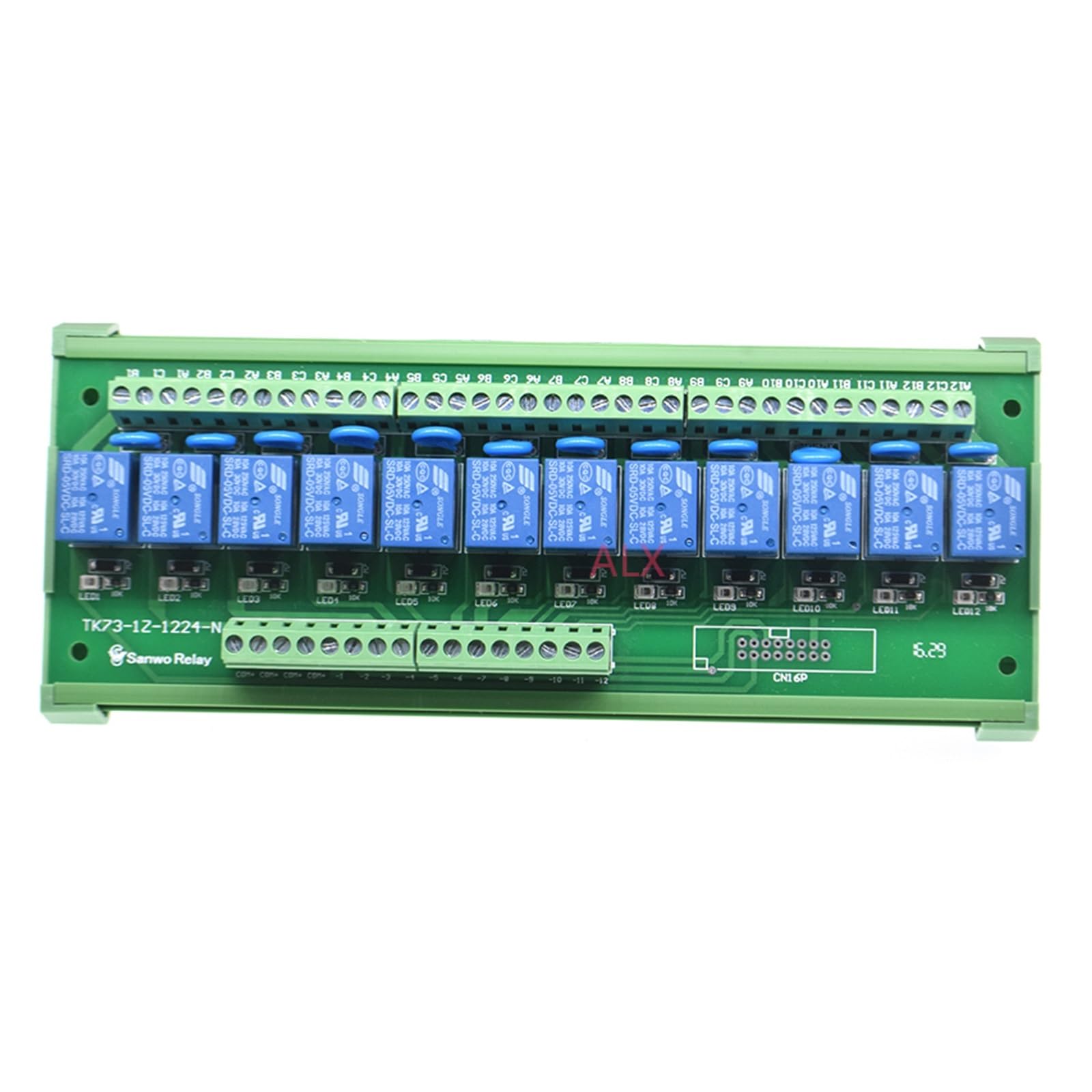 Modulo relè a 12 canali Montaggio su guida DIN SRD-05VDC-SL-C SRD-12VDC-SL-C SRD-24VDC-SL-C 10 A 5 V 12 V 24 V PNP NPN 1NO 1NC(NPN,DC 5V)