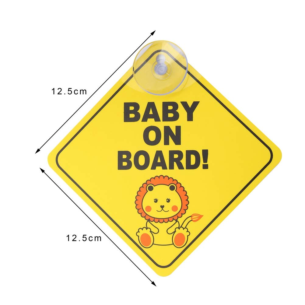 kuou 2 pcs Baby on Board Car Warning, Baby on Board Sticker Sign for Car Warning with Suction Cups - Image 4