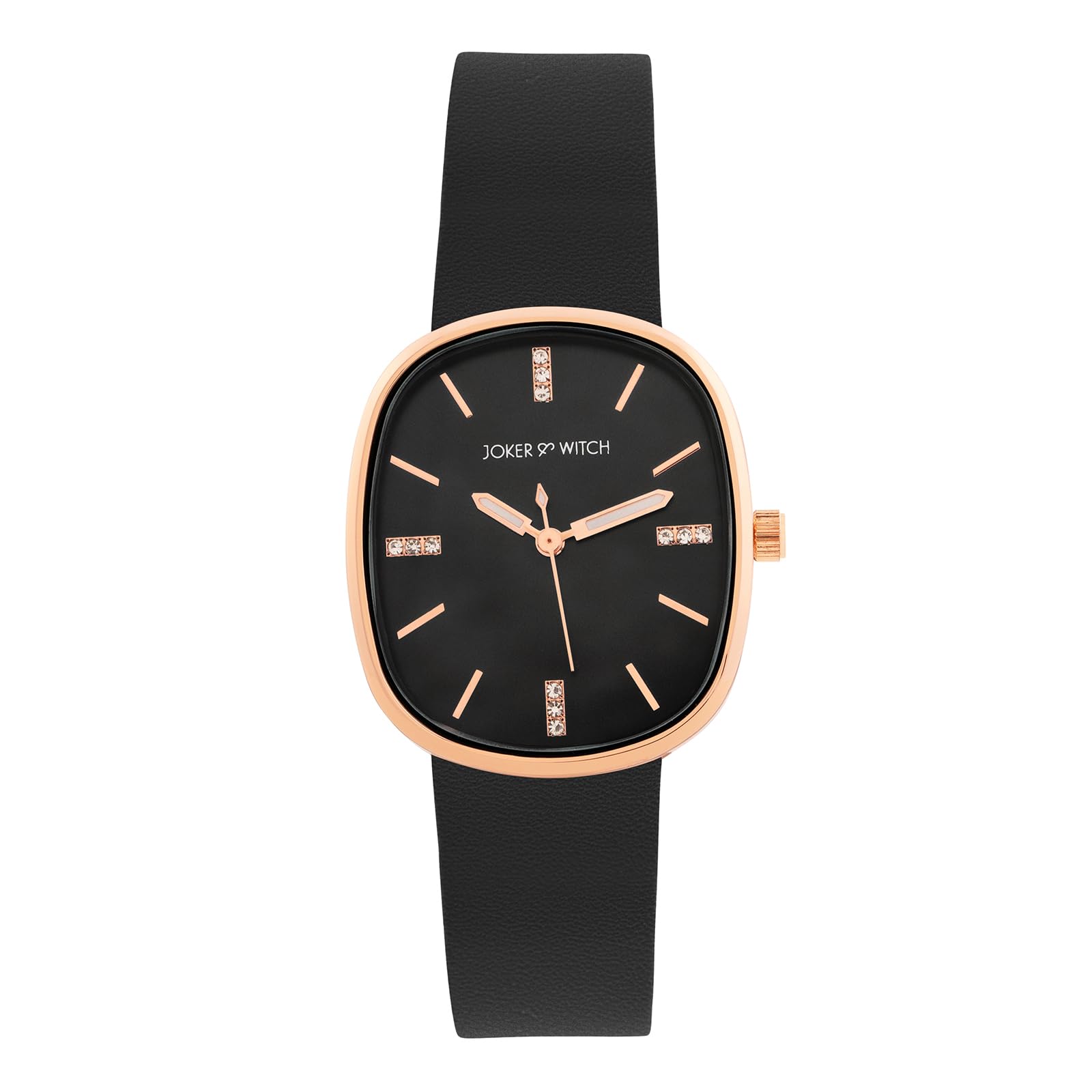 joker & witch Verona 31mm Black Dial 18mm Black Faux Leather Watch for Women-picture-11