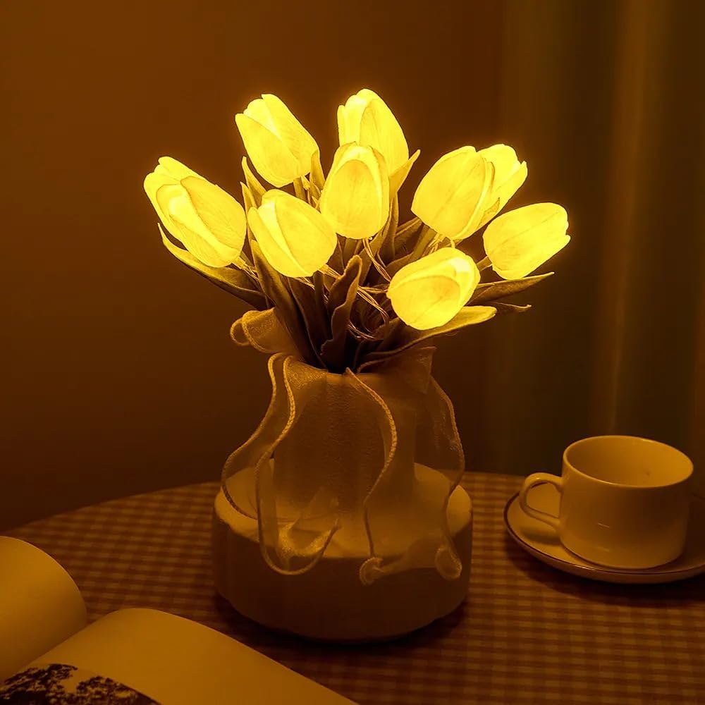 MoonlitDreams Tulip Flower Lamp - Elegant Night Light -3 MoonlitDreams Tulip Flower Lamp - Elegant Night Light -3