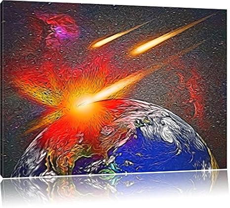 Decoracion Pared Fuerte Impacto Del Cometa En La Tierra Arte De La Pared Pintura Póster Impresiones En Lienzo Imágenes 60X90cm (Sin Marco)