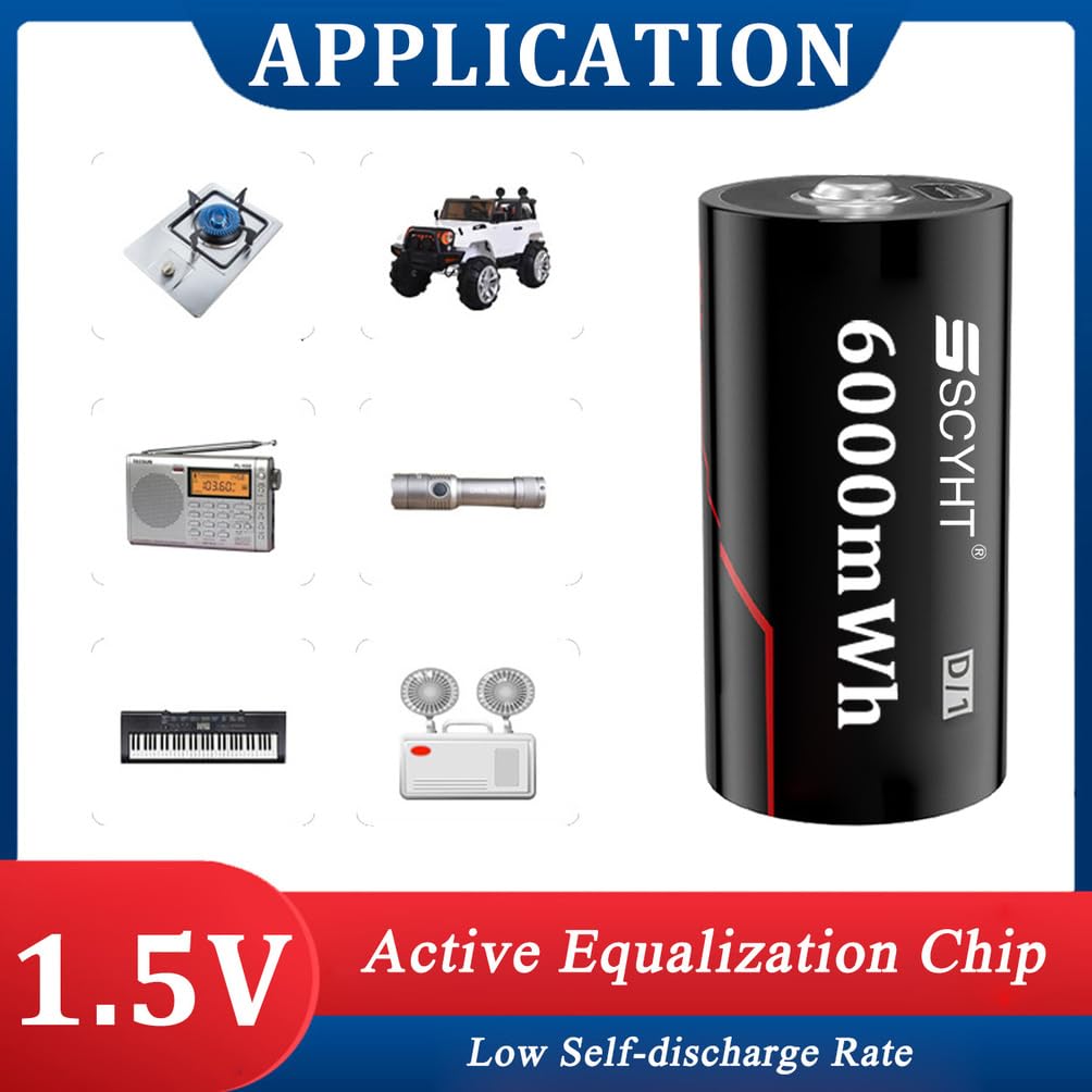 Batteria agli ioni di litio 1,5 V Batteria ricaricabile 6000 mWh Batterie al litio con cavo di tipo C per torce elettriche, dispositivi domestici e ufficio,1.5v6000mwh 4pack