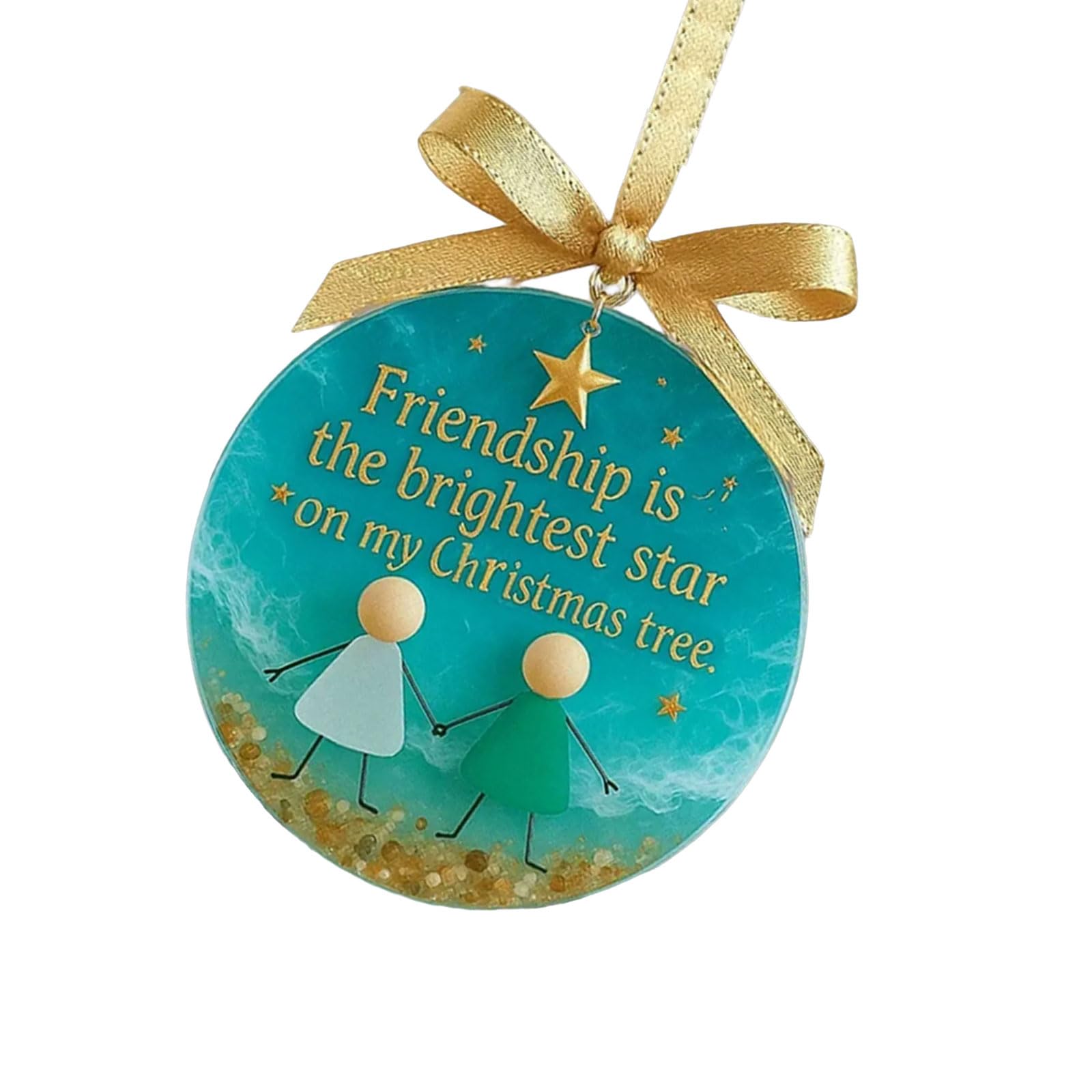 hogtnd Christmas Bells Decoration, Marine Glass, Unique Friendship Symbol, Christmas Tree Accessories, Gift, Handmade Marine Glass Christmas Ornament