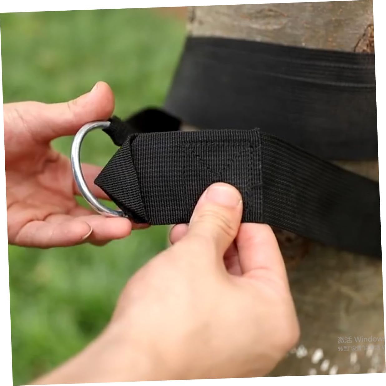 6pcs Outdoor Nylon Hammock Tree Straps Adjustable Swing Hanging Rope Kit with Reinforced Hooks for Camping Backyard Playground Use