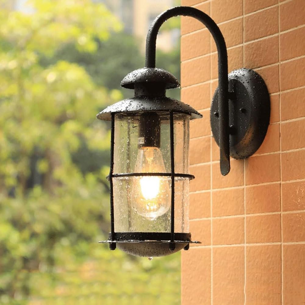 ITOSUI Retro Industrial Waterproof Wall Lamp - Vintage Outdoor LED Sconce Light for Garden, Courtyard, and Villa Terrace(Dark)