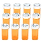 Plastic Medicine Pill Bottles with Child Resistant Caps - Push Down and Turn - Prescription Vial, Medicine Container, Pill Cases Dispenser Organizers (12pcs, 8 Dram)