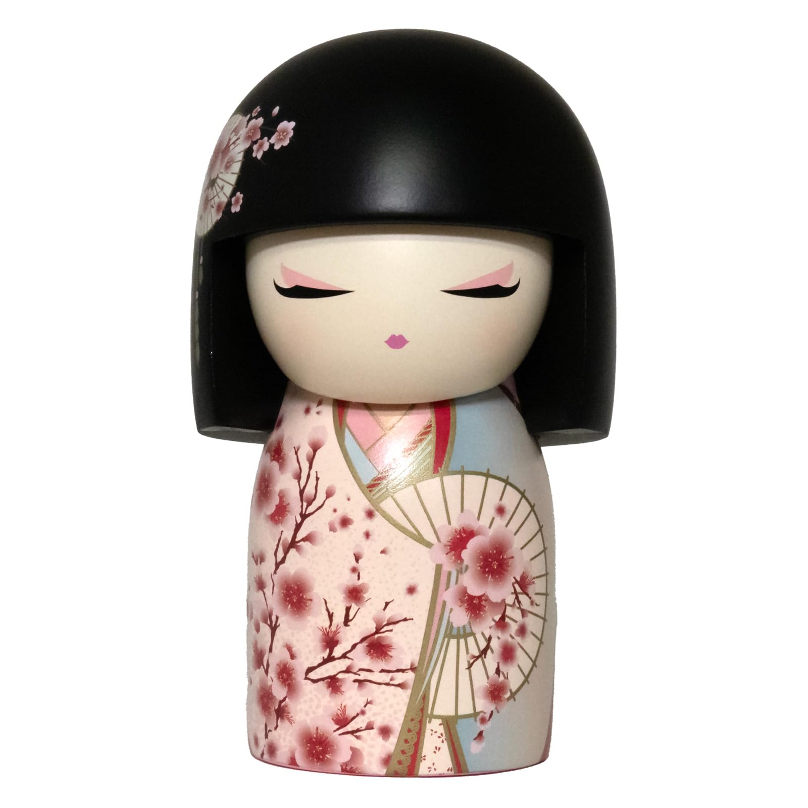 Kimmidoll SAKURA Kokeshi Figurine Large 4.3in Resin Display Case Collectible