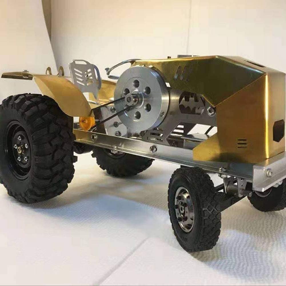 Fuoco Assorbente Stirling Motore Trattore Modello Creativo Scienza Insegnamento Romanzo Compleanno Regalo Ufficio Decorazione, Esperimento Fisico (Giallo)