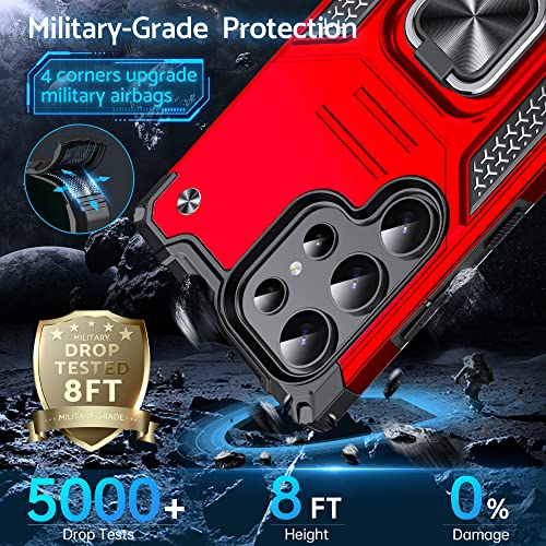 Coque Samsung Galaxy S23 Ultra rouge protection silicone rigide anneau