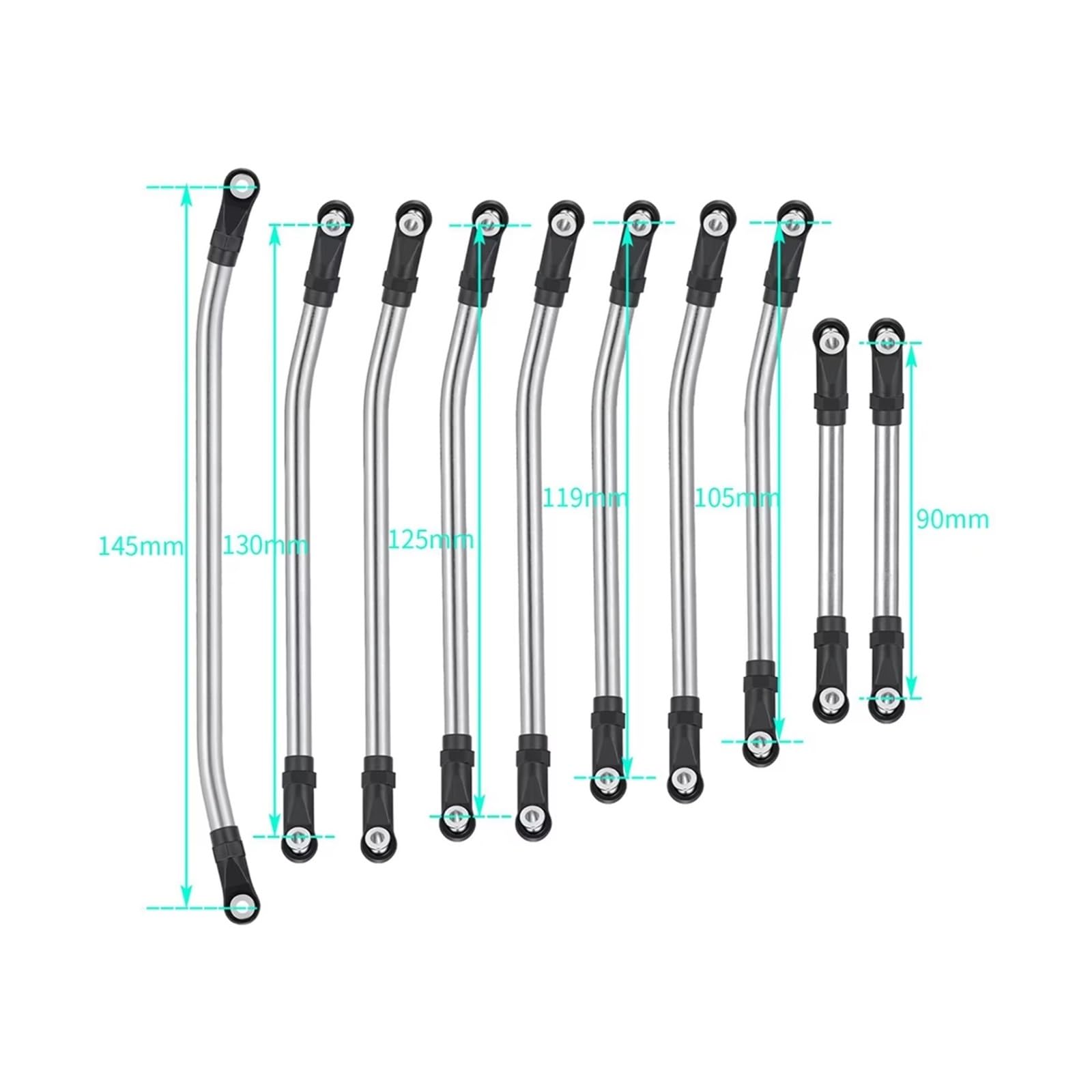 Rc Special Connecting Rod for Element for Enduro 1/10 10Pcs Stainless Steel Upper & Lower Suspension Linkage Steering Link Rod Set RC Car Truck Parts Replacement