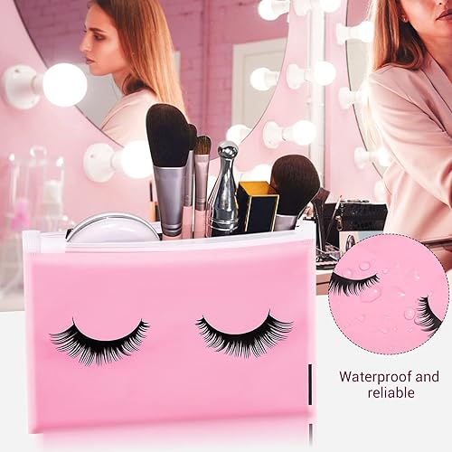 Miniatura 9 de Noverlife 100 bolsas de maquillaje de pestañas, bolsas de pestañas para clientes, bolsas de maquillaje de plástico impermeables, bolsa de maquillaje