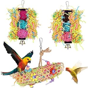 3 Stuks Papegaaienspeelgoed Voor Vogels, Kauwspeelgoed Voor Vogels, Hangend Speelgoed Voor Foerageren, Speelgoed Van…