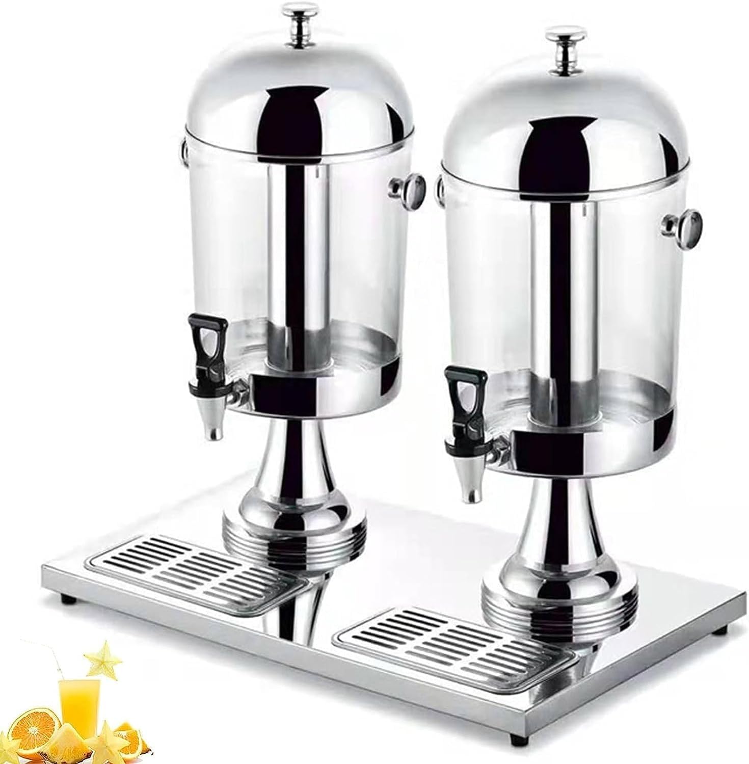 asdchZen Stainless Steel Beverage Dispenser With Tap, Commercial Hot Cold Beverage Machine, Juice Machine For Parties Buffet Catering,Silver-16L