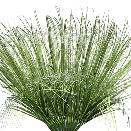 KUYYFDS 16Pcs Artificial Plants UV Resistant Shrubs Wheat Grass Grass No Fade DIY Easy Maintenance Flourishing Vibrant Greenery for Home Outdoor Indoor Decor