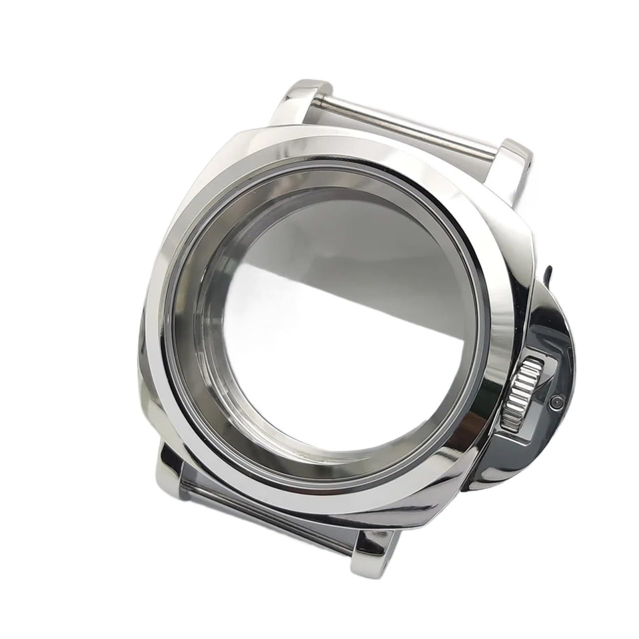 Caja de reloj plateada de 40 mm, cristal de zafiro de 28,5 mm, esfera de 5 ATM, adecuada con asa, compatible con NH35 NH36 4R36