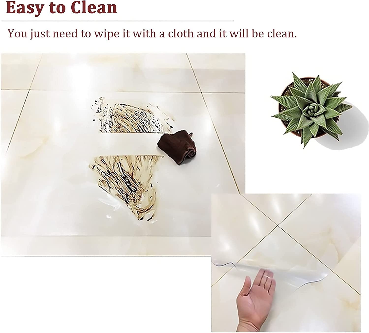 Chiaro Sedia Mat Tappetino in plastica in vinile trasparente for sedia da ufficio su pavimento in legno duro, imbottitura protettiva for copri scrivania in plastica spessa 1,5 mm/2 mm, tappeto da cuci