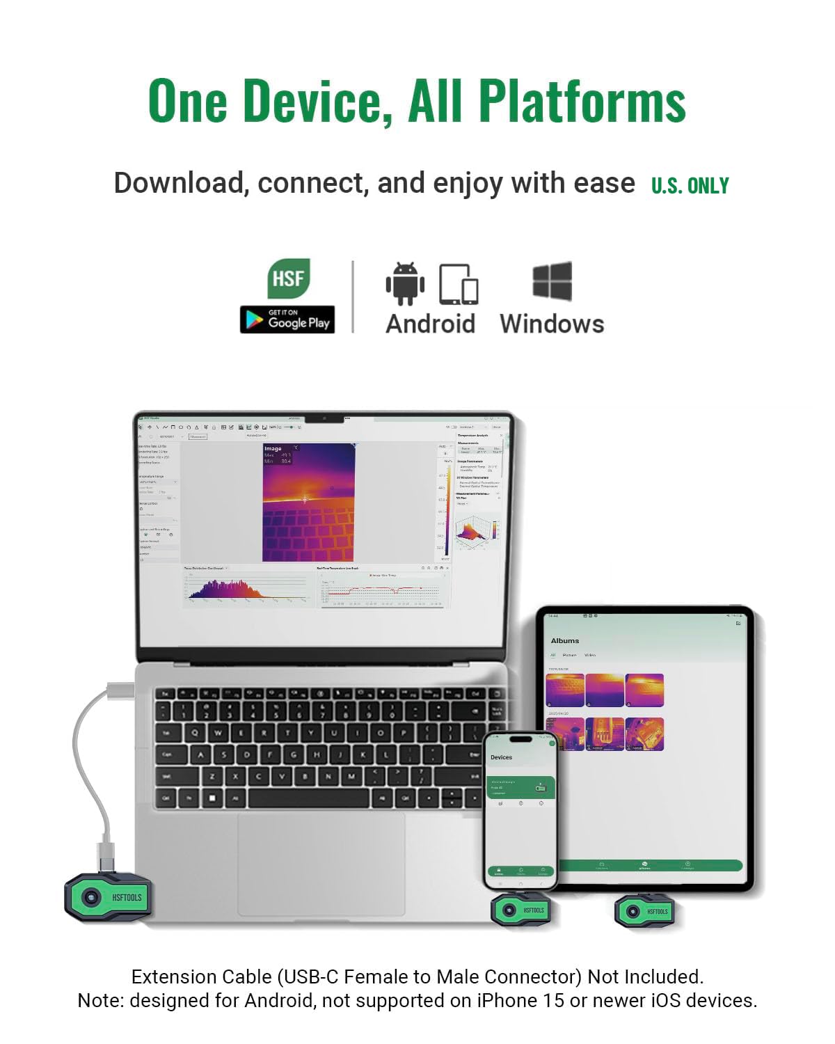 Finder S1 - Cámara térmica para Android, 192 x 192, cámara de imágenes térmicas de súper resolución, cámara térmica para teléfonos y tabletas Android, resolución IR de 96 x 96, funda de transporte