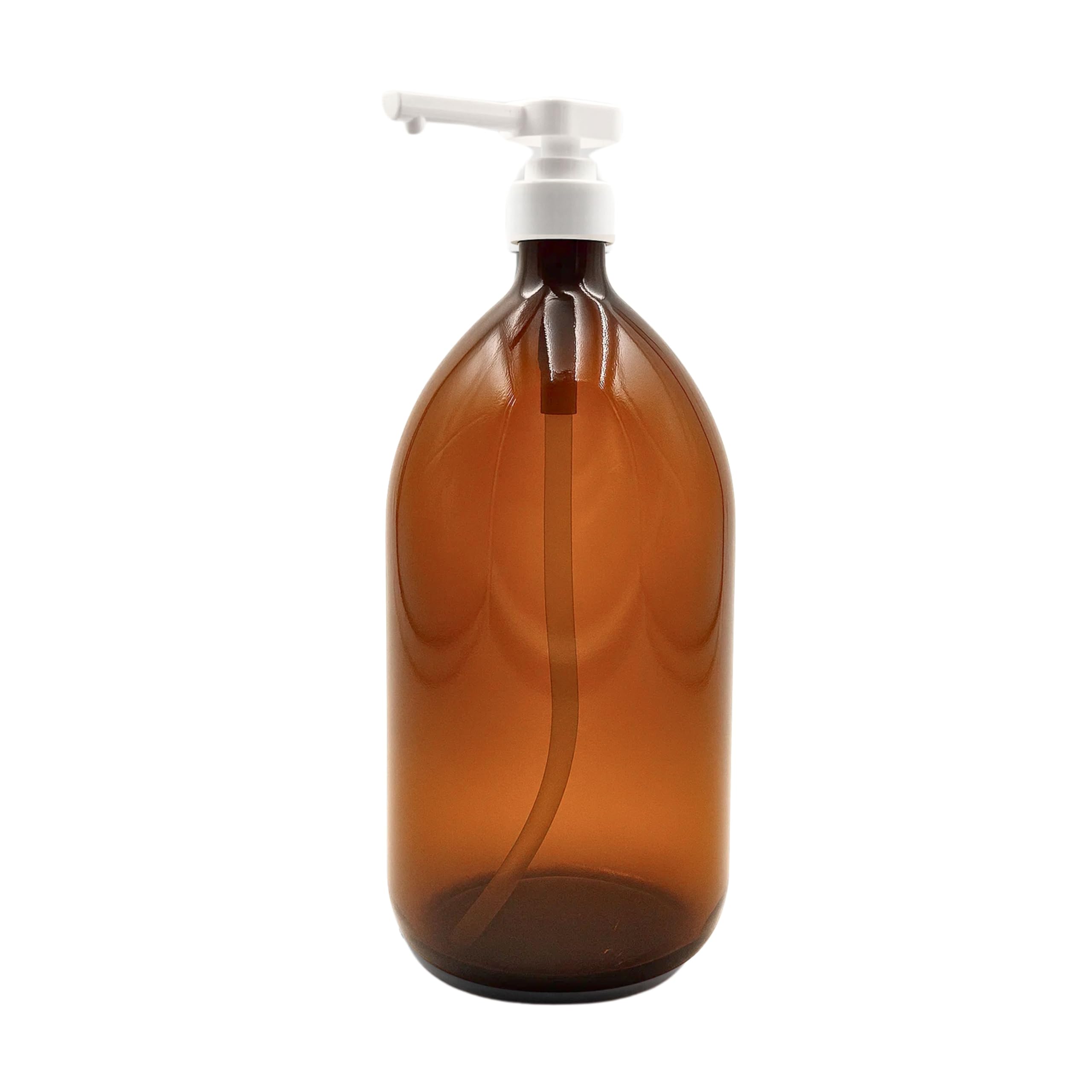 1 dispensador de jabón de cristal marrón de 1000 ml