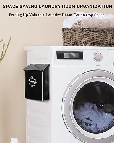 Miniatura 7 de Contenedor magnético de pelusa para organización y almacenamiento de lavandería con cepillo, para colgar en la pared, para decoración de lavandería,