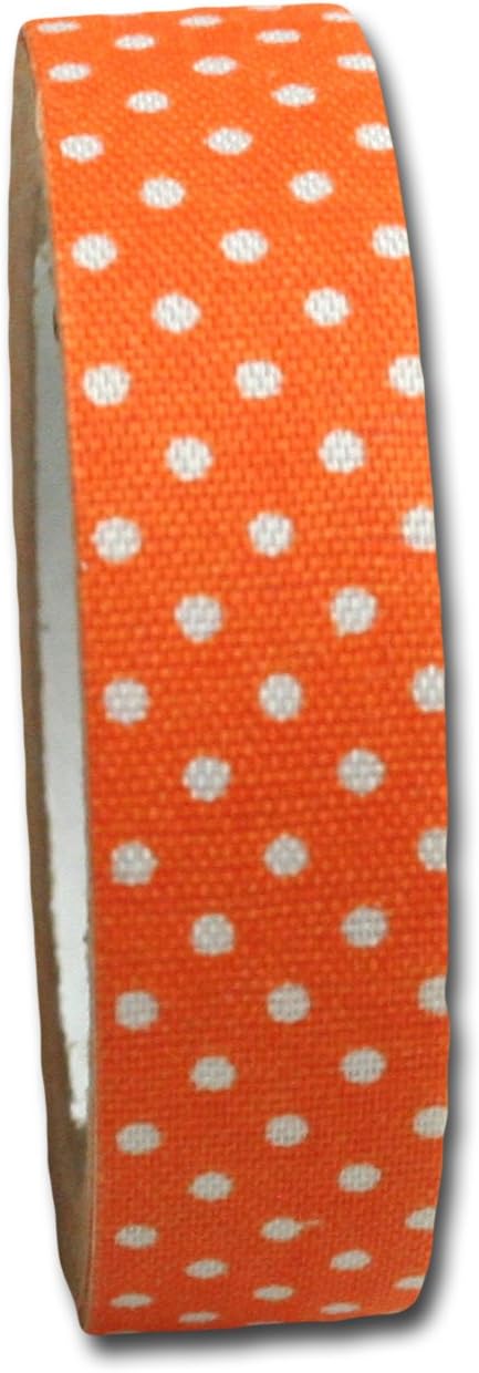 Maya RoadFT2509 Candy Dots Fabric Tape for Crafting, Clementine Orange