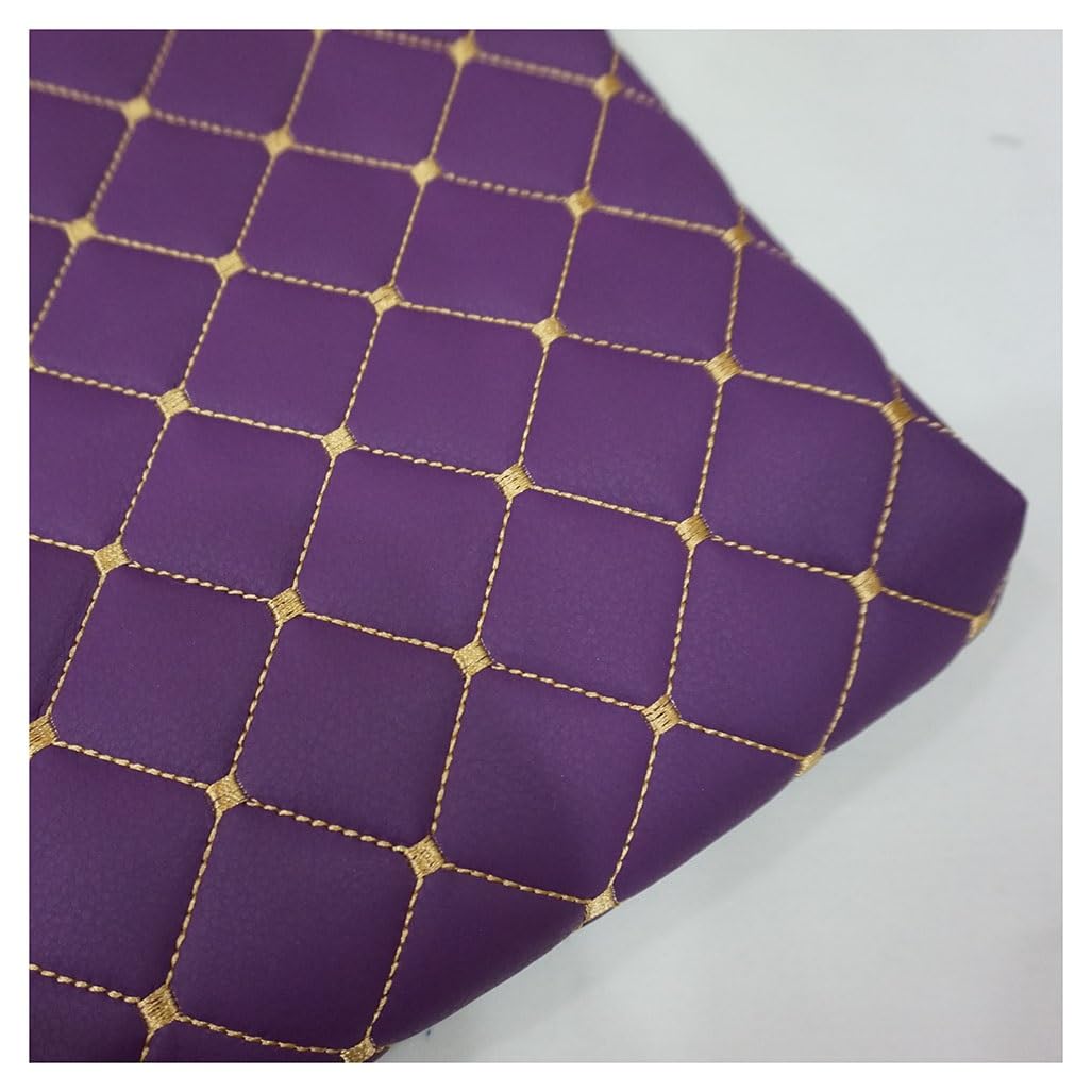 Kunstleder PVC Leder Polster Stoff Lederkonzept Kunstleder Polsterstoff Gesteppt Kaschiert Meterware Möbelstoff Dekostoff ，Kaffee Möbel Textil Meterware(Purple,1.4X2m)