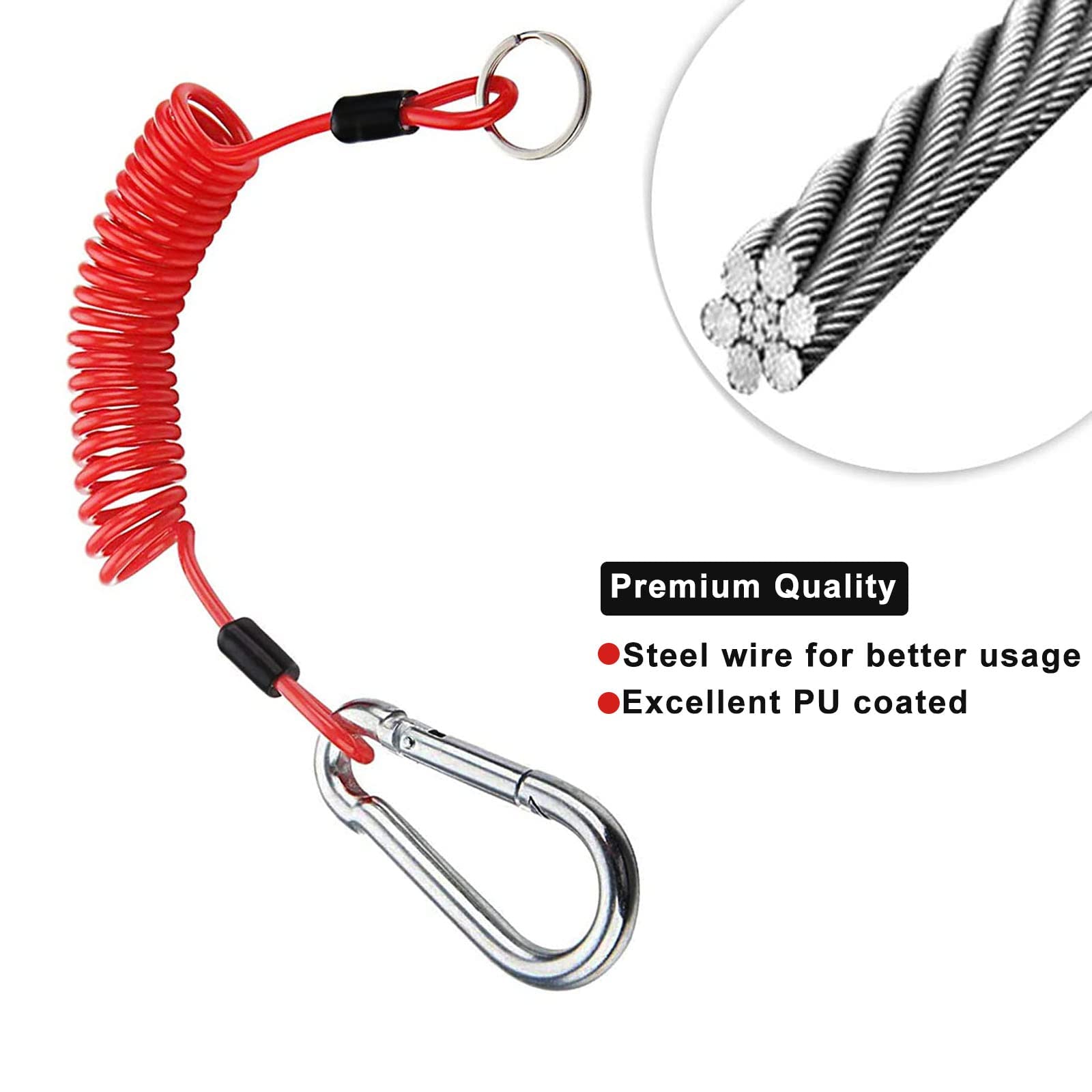 Câble De Sécurité Remorque 1,8 M Acier Inoxydable - Câble Freinage Urgence Remorque, Camping-car, Bateau