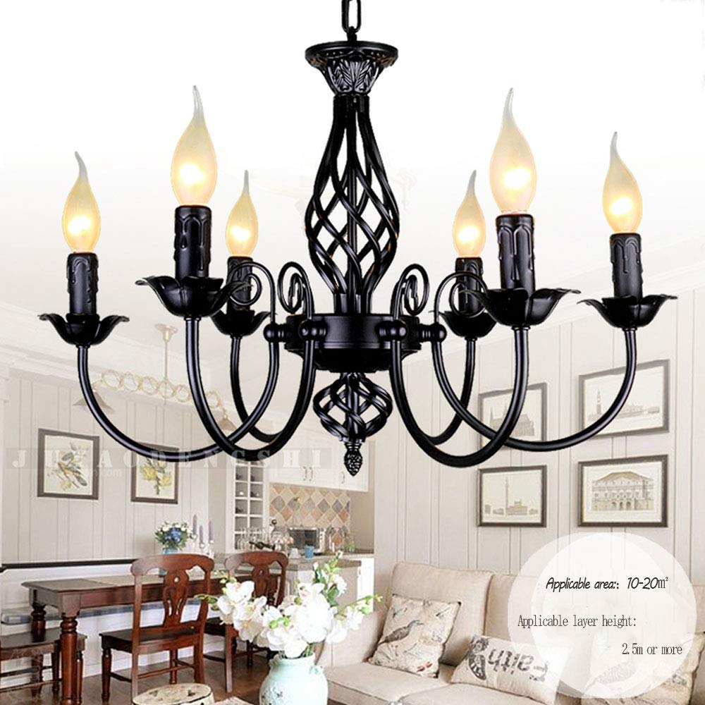 Pendelleuchte Antik Industrie Hängeleuchte Klassische Anhänger Kerze Pendellampe Höhenverstellbar E14 Schmiedeeisen Retro Hängelampe Landhausstil Wohnzimmer Einfach Kronleuchter,Bronze,6heads