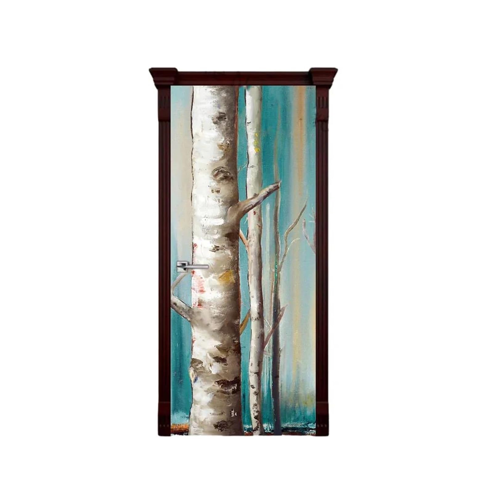 Sticker autocollant de porte 3D Lune en PVC 40x120cm pour décoration