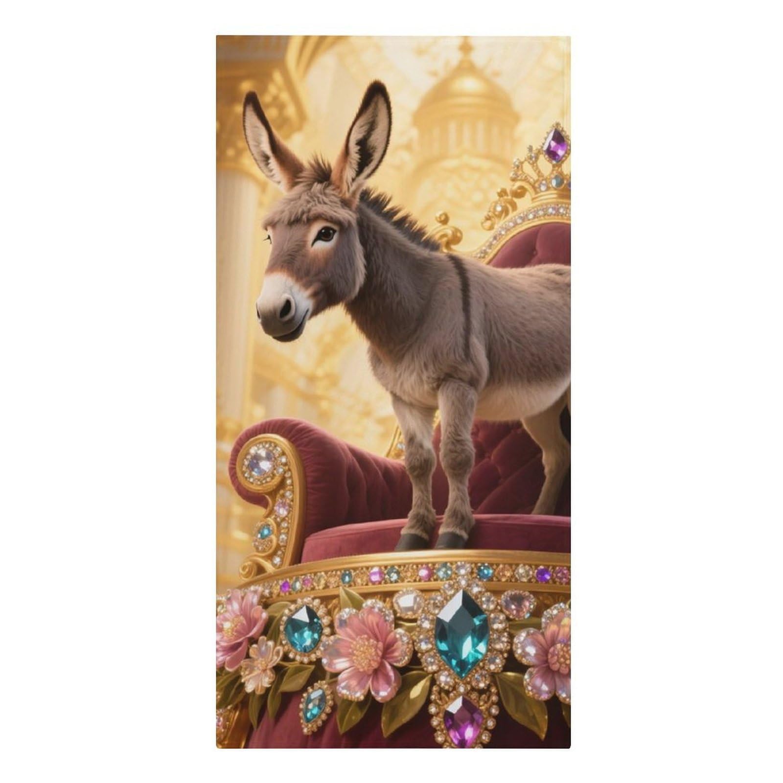asbwuo Donkey on Gem Throne Beach Towels Extra Large Quick Dry Absorbent
