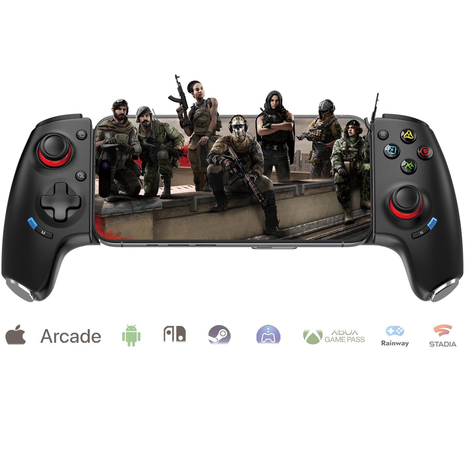 arVin Mobile Gaming Controller Bluetooth Gamepad for Android/iPhone/Samsung/Switch/PC, Phone Controller with Hall Effect Joystick - Xbox Cloud/Steam Link/GeForce Now, Call of Duty