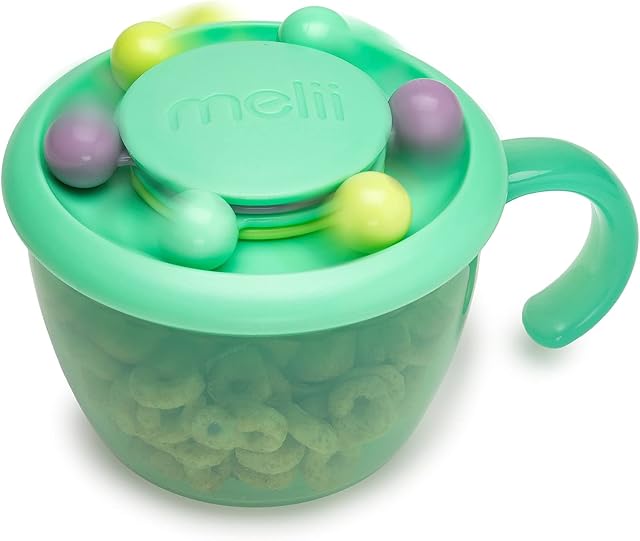 melii Abacus Snack Container for Kids Toddlers and Baby with Removable Food Trap (Mint)