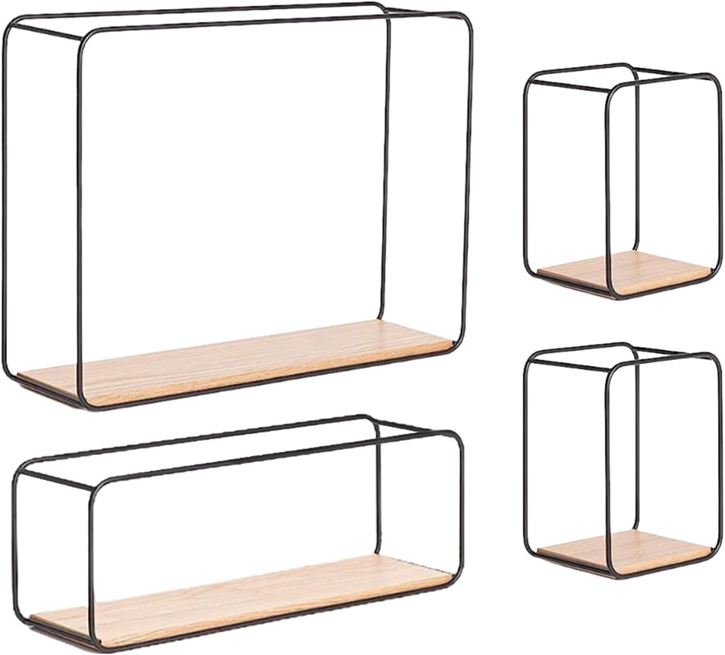 壁掛けフローティングシェルフキット - 万能な壁取り付け棚 バスルーム | メタルディスプレイストレージ 壁掛け、装飾フローティング