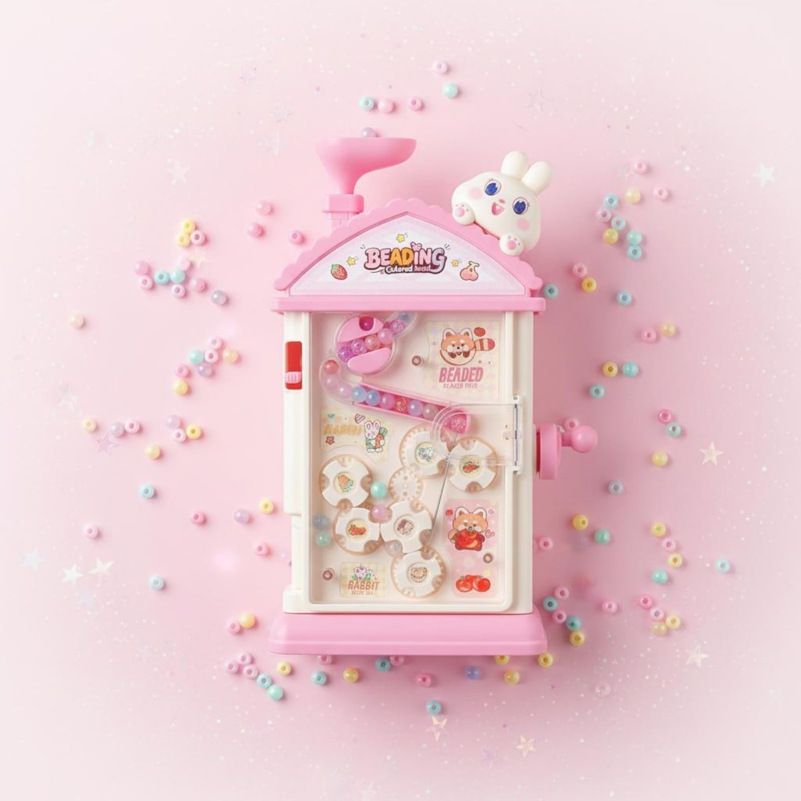 LeeQinersw Macchina per Perline per Bambini Giocattolo Manuale per Creare Braccialetti E Gioielli con Manovella Rotante per Ragazze E Ragazzi Adatta per Attività Creative E Regali