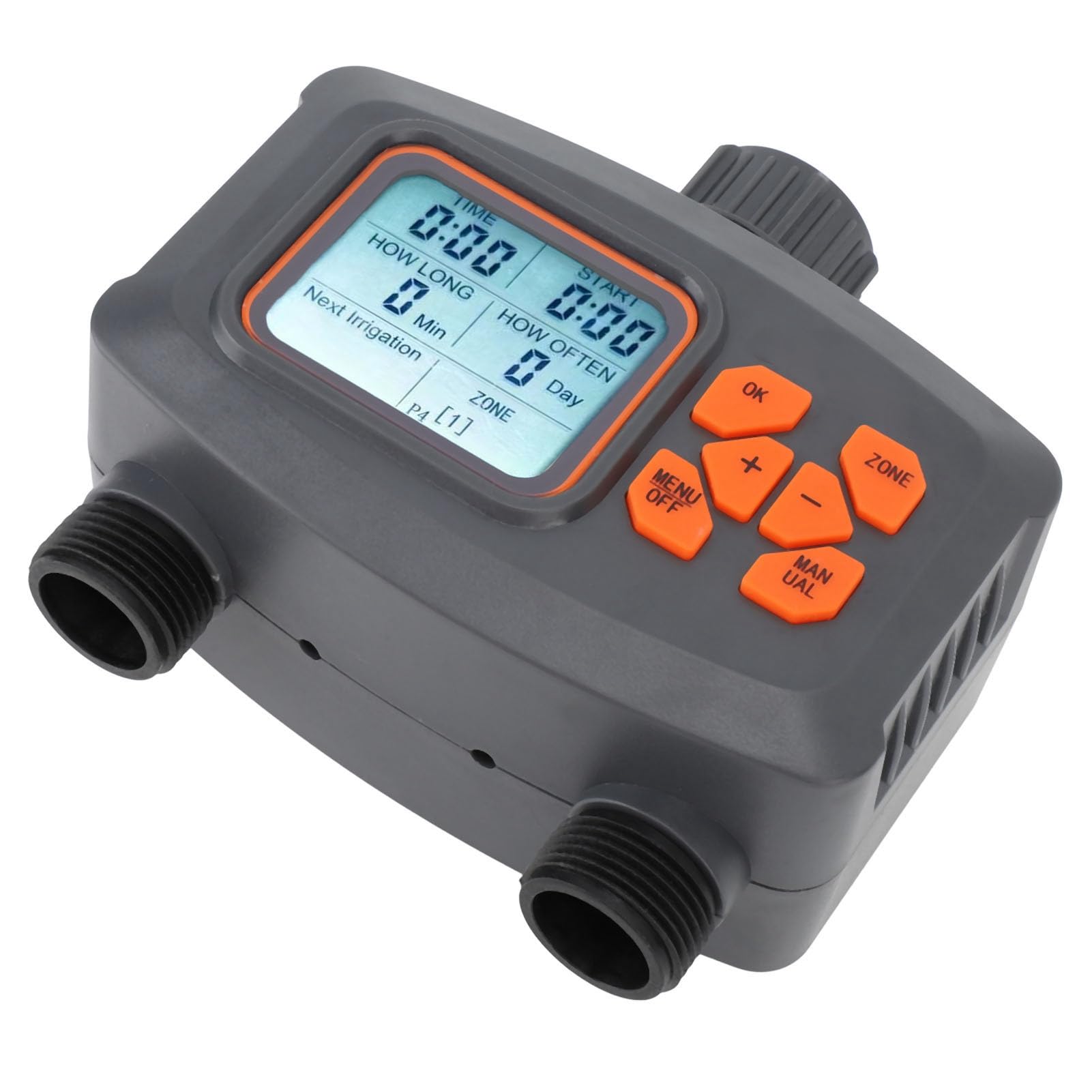 Programmatore per irrigazione a doppia uscita per prato, programmatore per irrigazione da giardino con design antipioggia, timer programmabile per rubinetto per sistemi